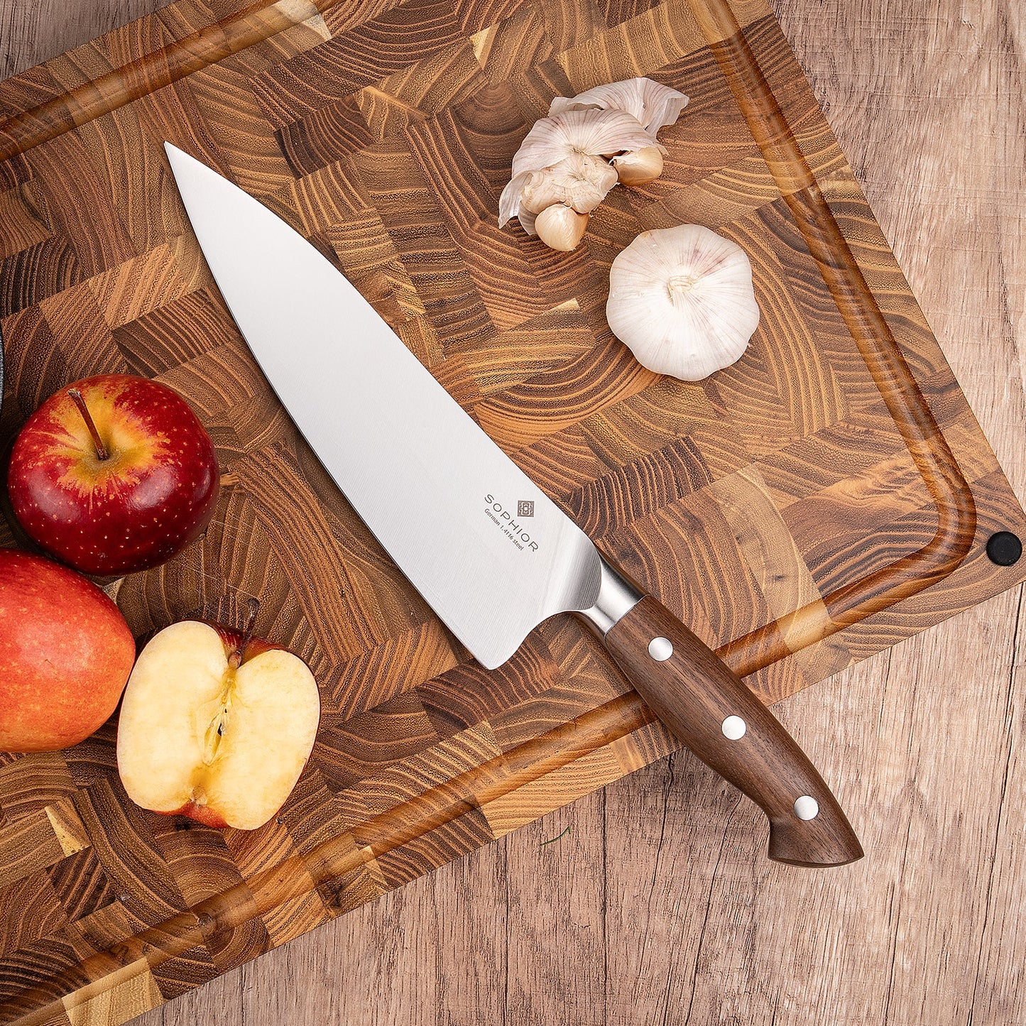 Koksmes 21 cm – Duits staal en walnoothouten handvat