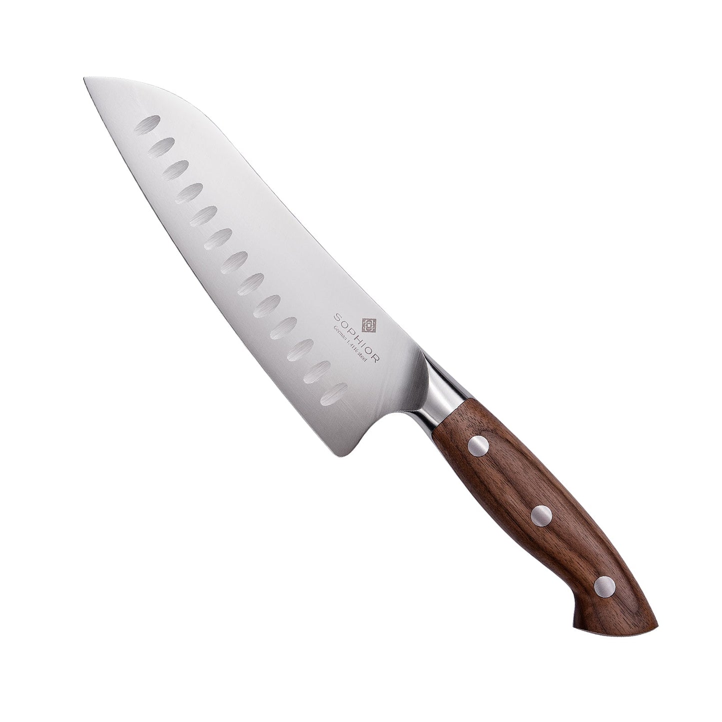 Santoku 19 cm – Duits staal en walnoothouten handvat