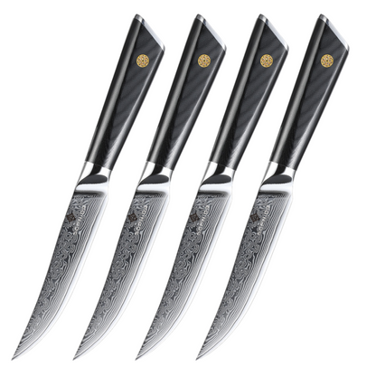 SOPHIOR Steakmessen - Damaststaal - Set 4 stuks