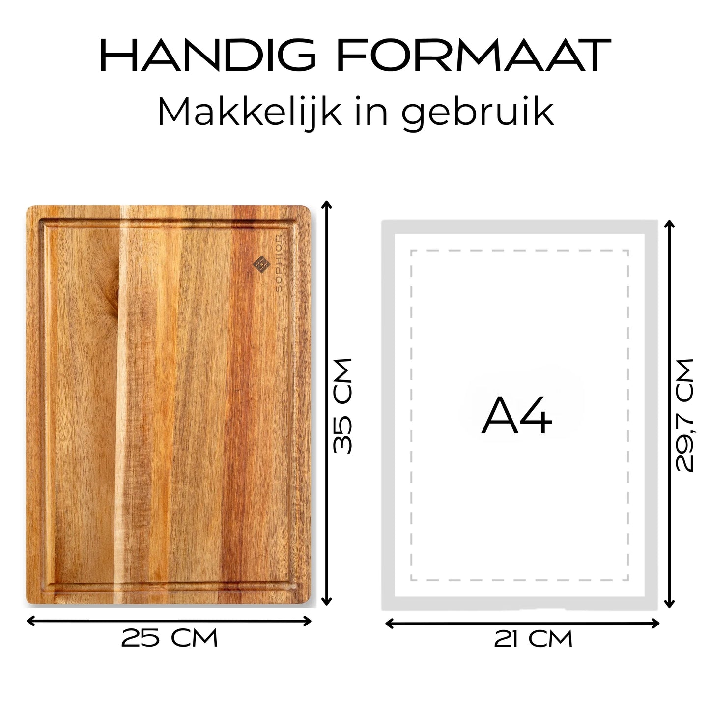 Snijplank van Acacia Hout - 35x25x2cm