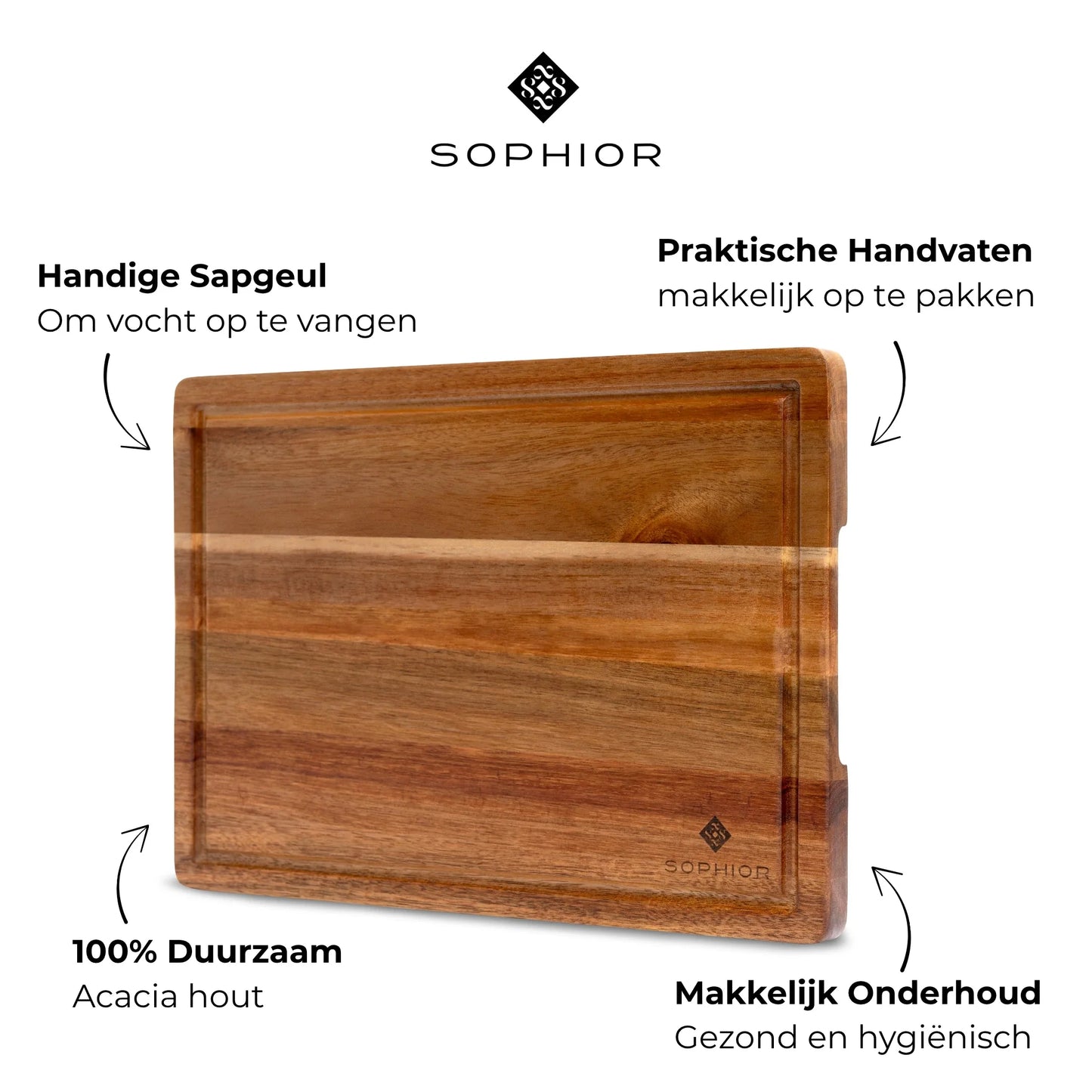 Snijplank van Acacia Hout - 35x25x2cm