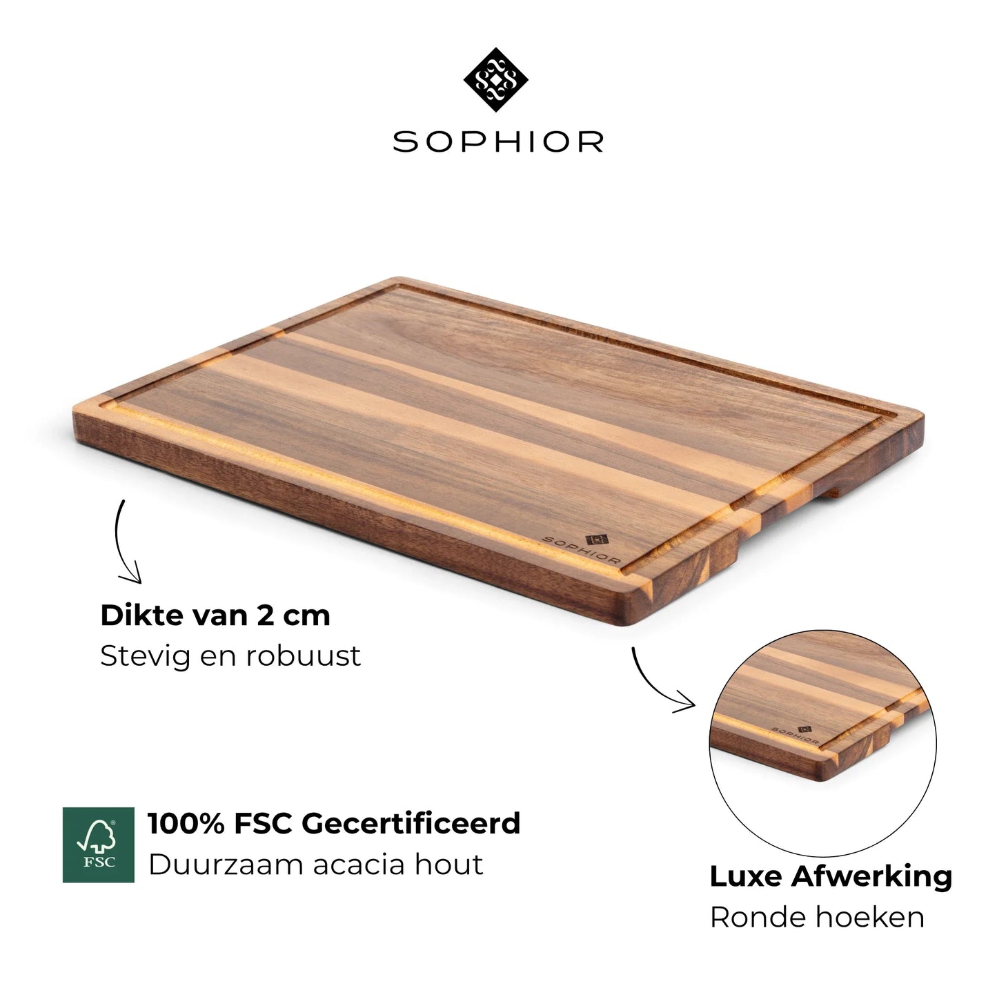 Snijplank van Acacia Hout - 42x30x2cm