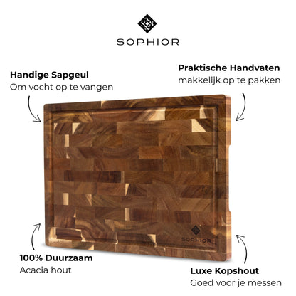 Snijplank van Acacia Hout - Kopshout - 35x25x2cm