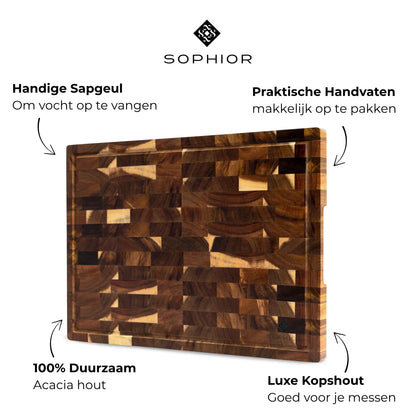 Snijplank van Acacia Hout - Kopshout - 42x30x2cm