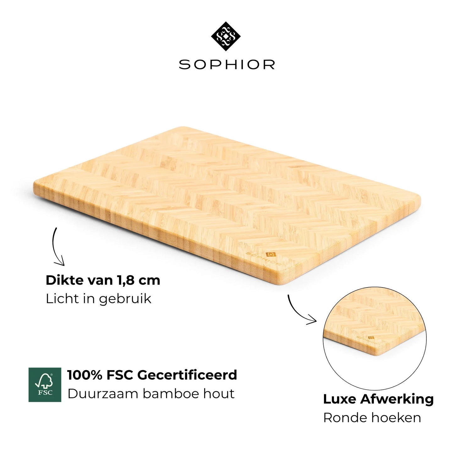 Snijplank van Bamboe Hout - 42x30x1.8cm