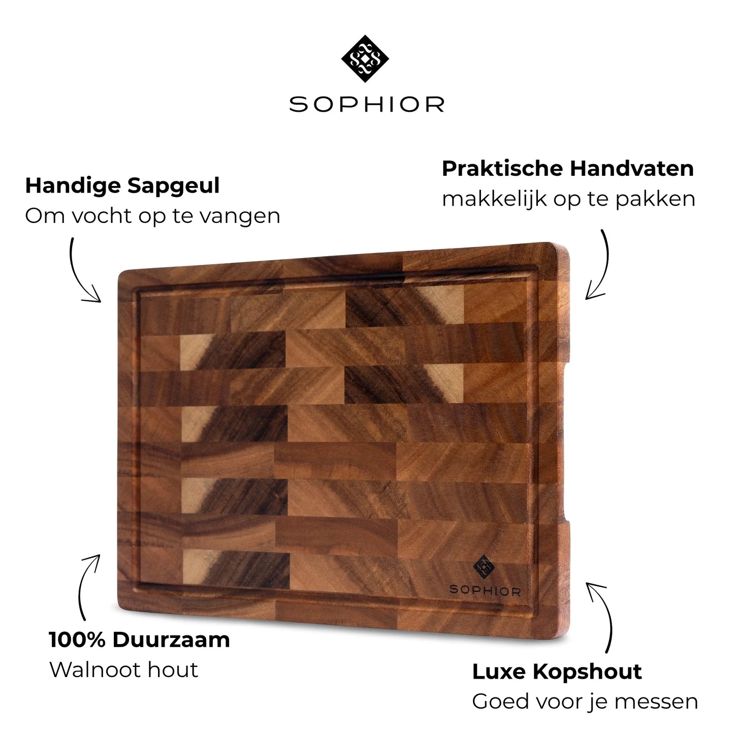 Snijplank van Walnoot Hout - 35x25x2cm