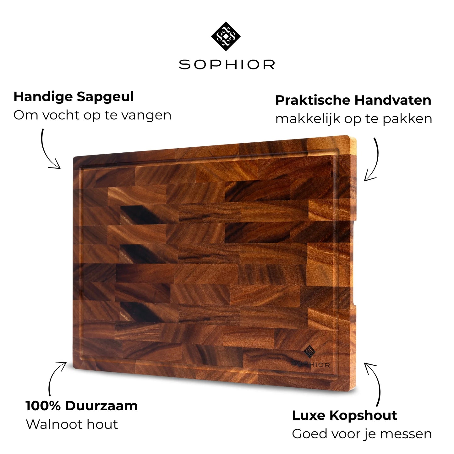 Snijplank van Walnoot Hout - 42x30x2cm