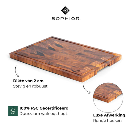 Snijplank van Walnoot Hout - 42x30x2cm