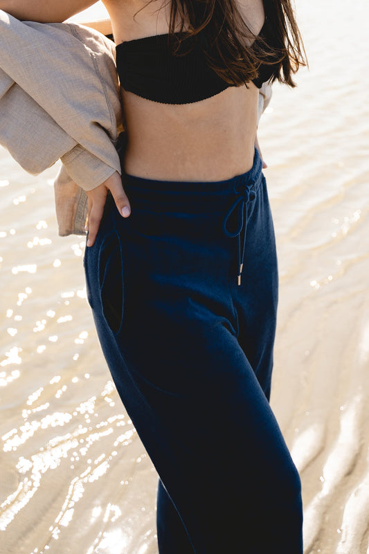 Unisex Meditatie Terry Broek Navy