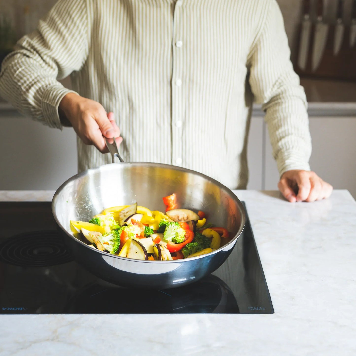 RVS Wokpan 30cm - 3-laags - 4,5L