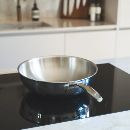 RVS Wokpan 30cm - 3-laags - 4,5L