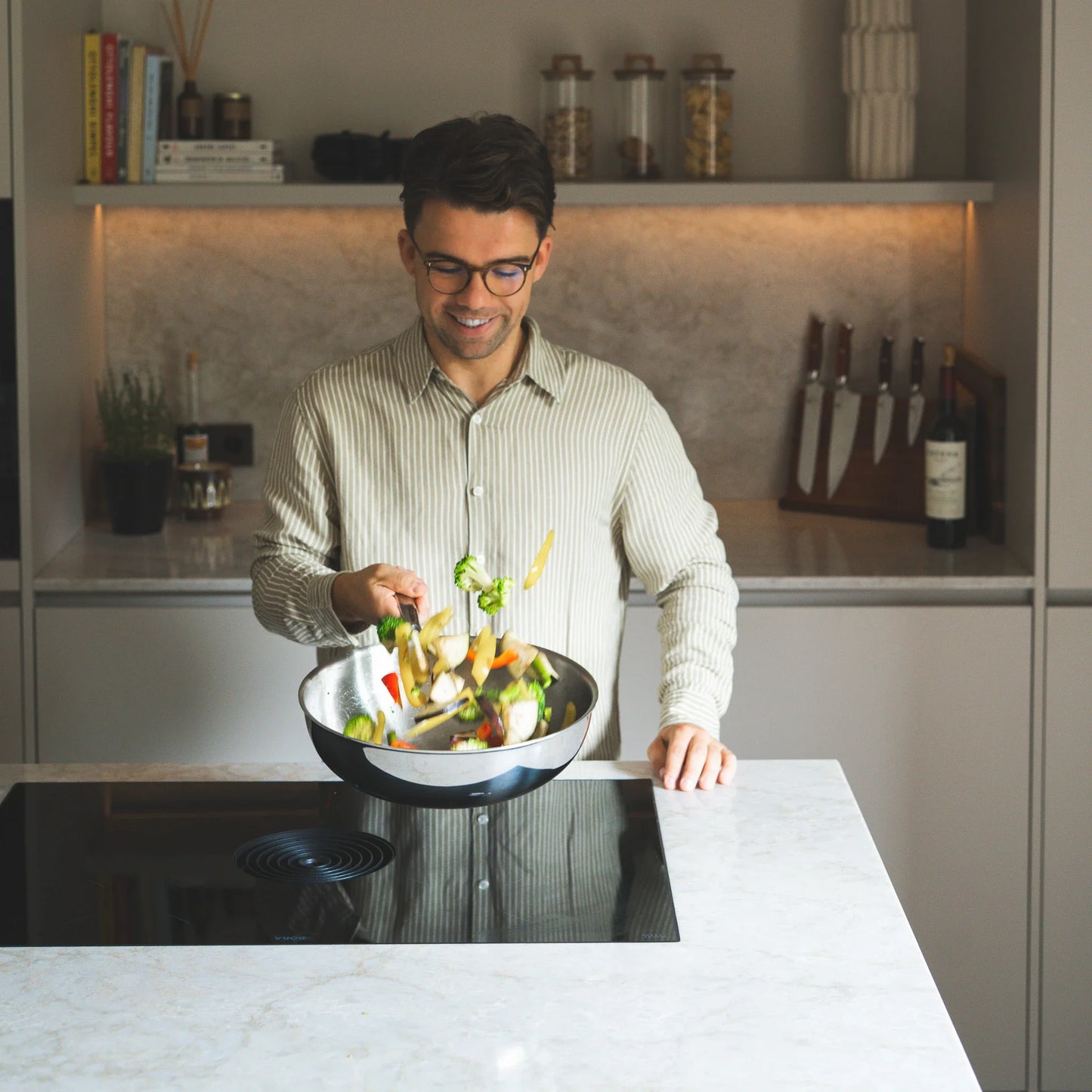 RVS Wokpan 30cm - 3-laags - 4,5L