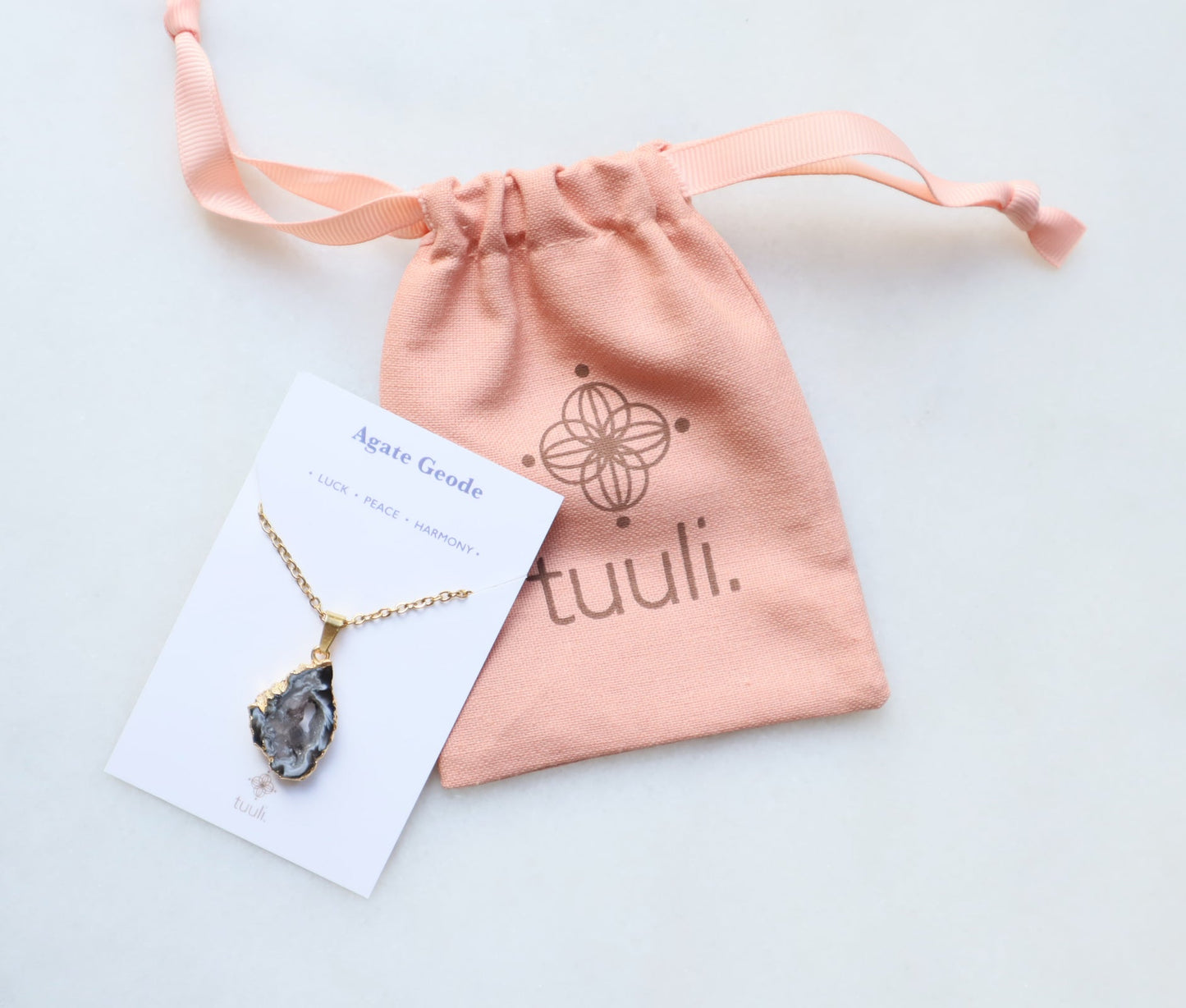 Agate Geode Ketting voor Balans & Focus