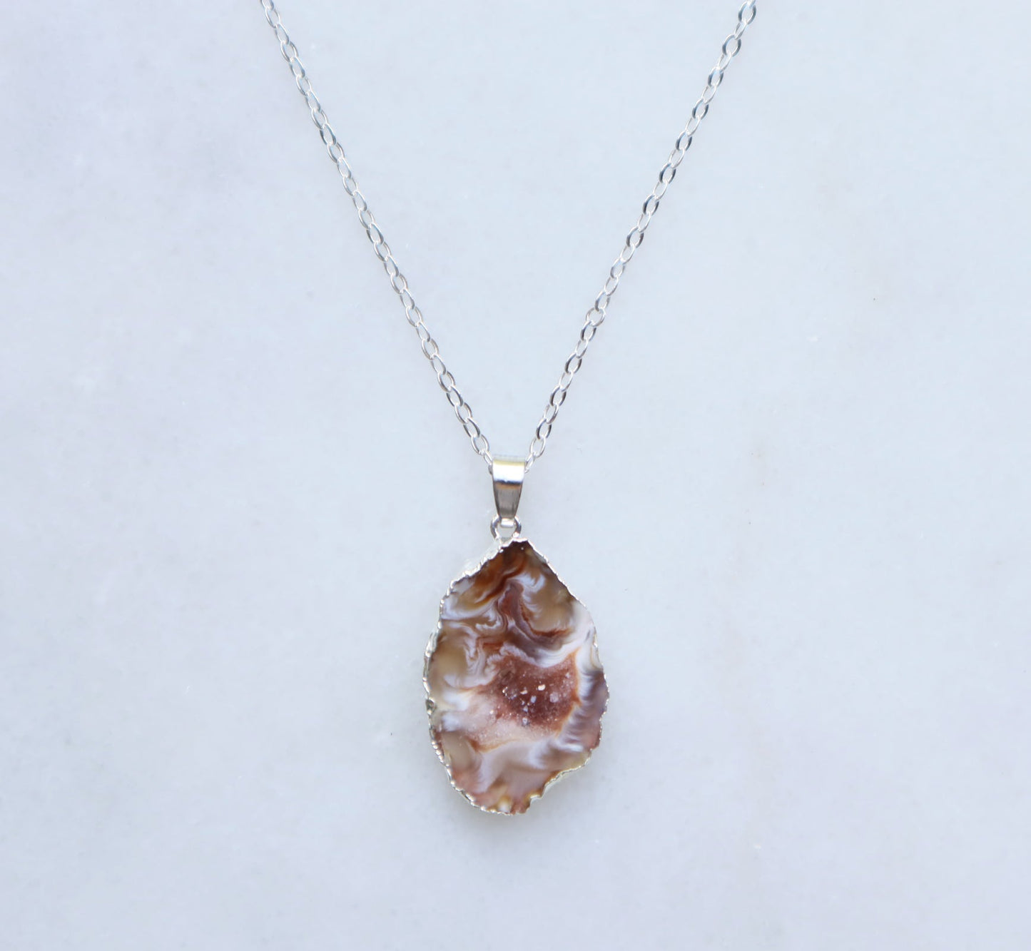 Agate Geode Ketting voor Balans & Focus