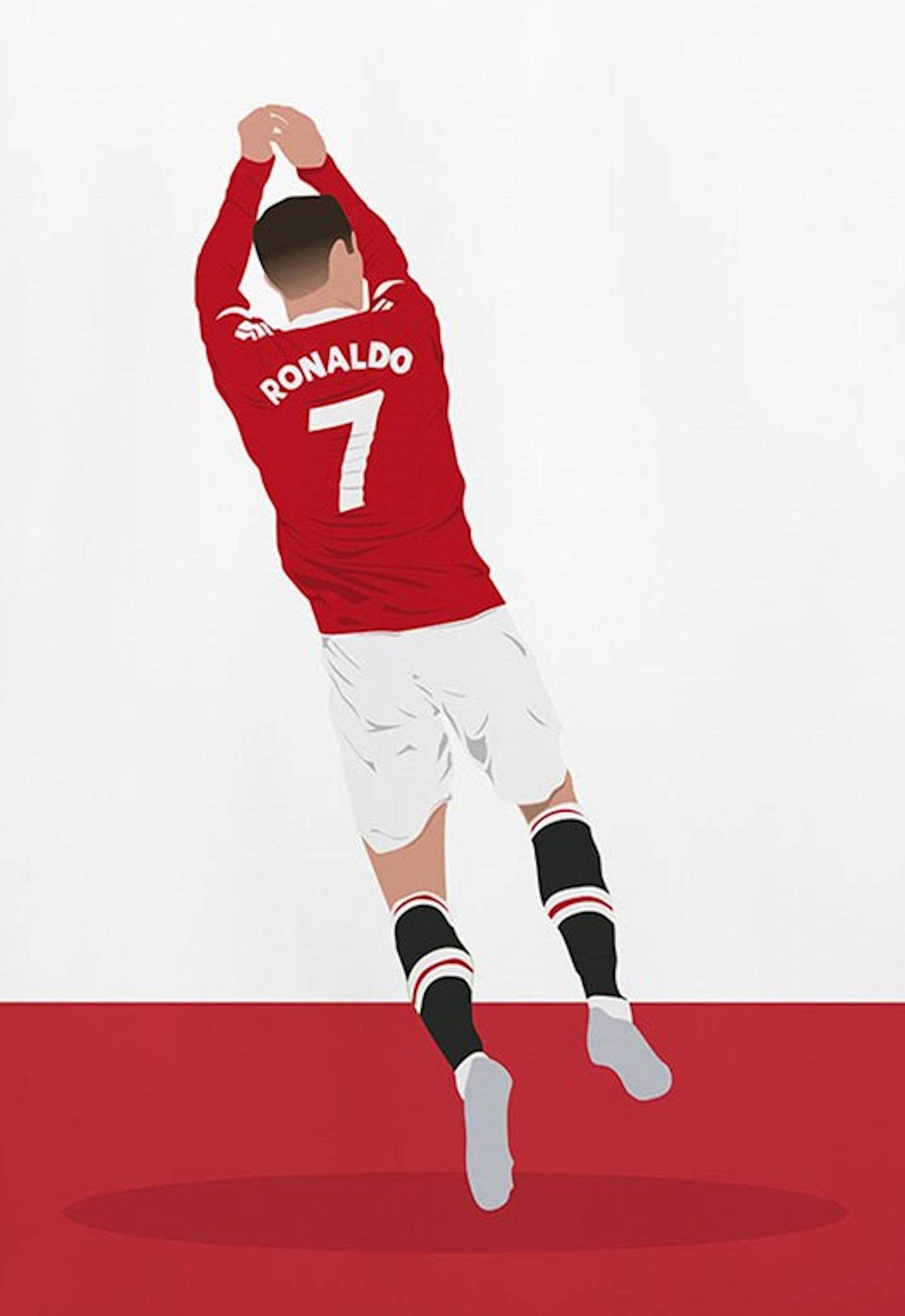Poster Voetbal Messi, Ronaldo, Maradonna, Rooney en Benzema zonder gezicht zonder lijst - Ralphies.