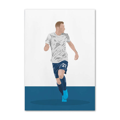 Poster Voetbal Messi, Ronaldo, Maradonna, Rooney en Benzema zonder gezicht zonder lijst - Ralphies.