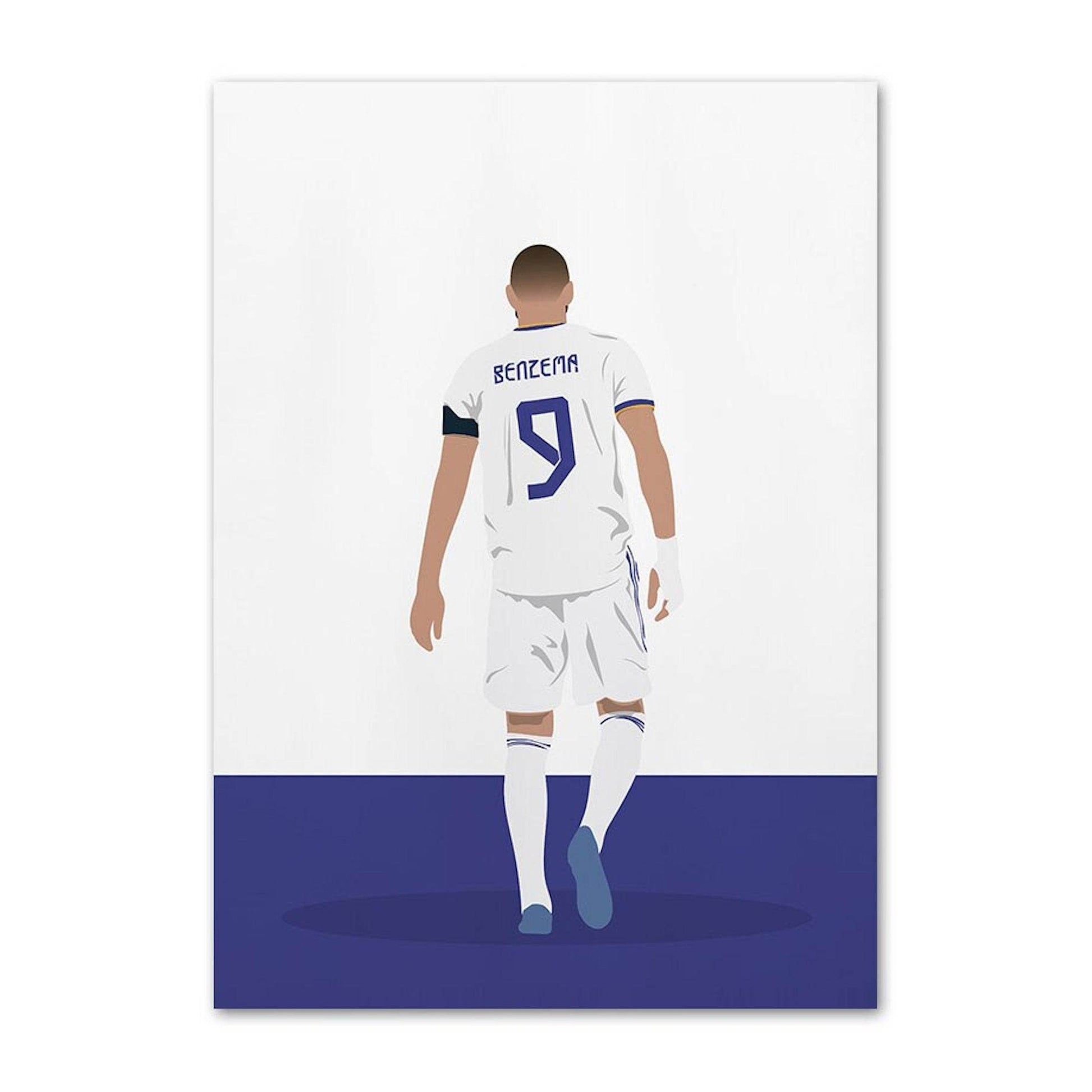 Poster Voetbal Messi, Ronaldo, Maradonna, Rooney en Benzema zonder gezicht zonder lijst - Ralphies.