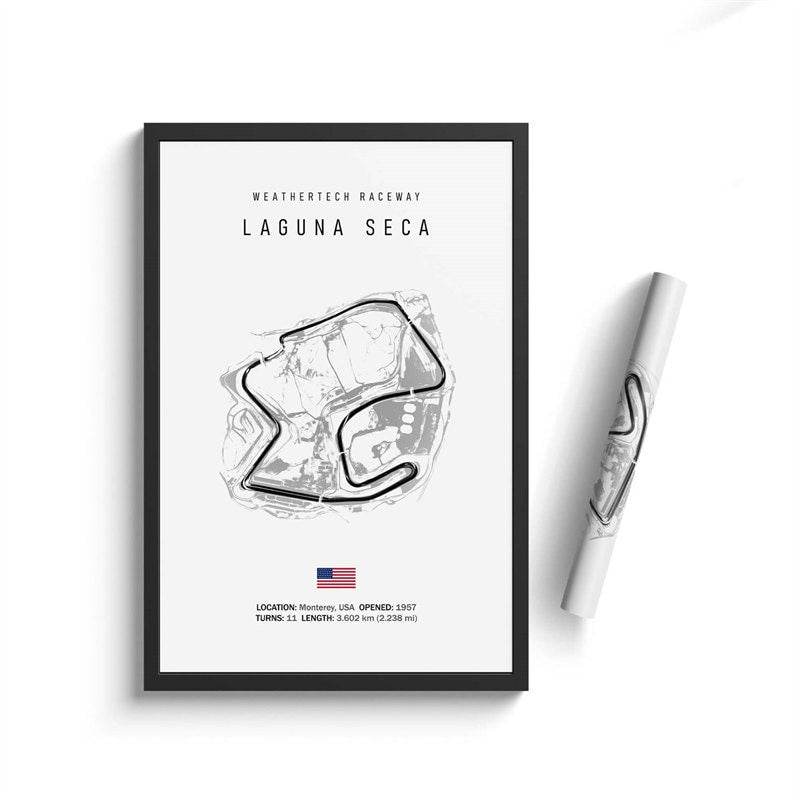 Poster Formule 1 2024 Circuits Grand Prix van Silverstone Laguna Seca zonder lijst - Ralphies.