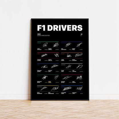 Poster Formule 1-coureurs Legendes Handtekeningen I Decoratieve print zonder lijst - Ralphies.