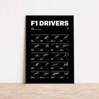 Poster Formule 1-coureurs Legendes Handtekeningen I Decoratieve print zonder lijst - Ralphies.