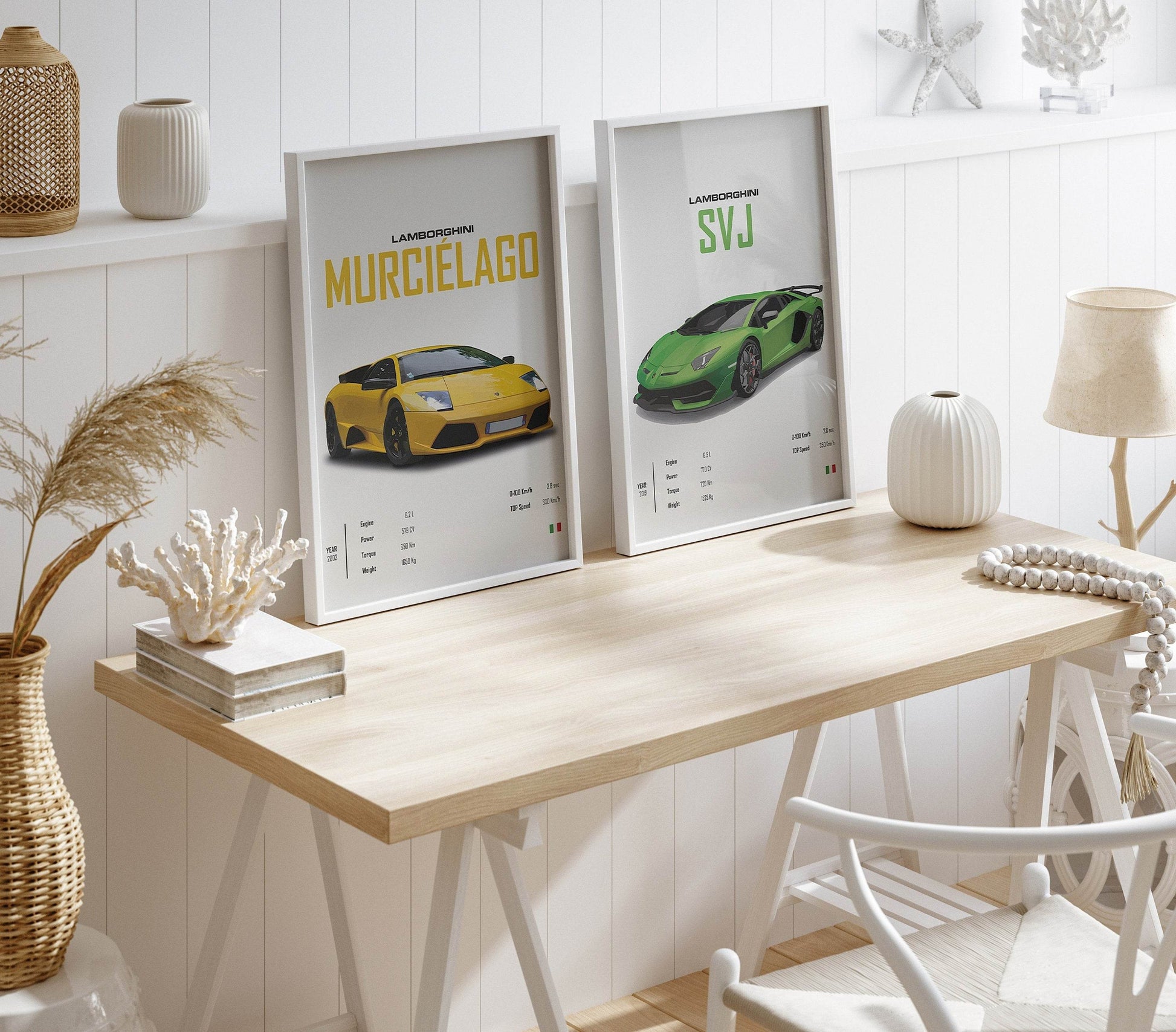 Poster LAMBORGHINI Murcielago, Svj ,MCLAREN Senna sportwagen I Wanddecoratie I Print zonder lijst - Ralphies.