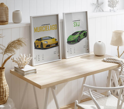 Poster LAMBORGHINI Murcielago, Svj ,MCLAREN Senna sportwagen I Wanddecoratie I Print zonder lijst - Ralphies.