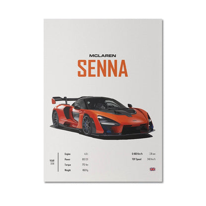 Poster LAMBORGHINI Murcielago, Svj ,MCLAREN Senna sportwagen I Wanddecoratie I Print zonder lijst - Ralphies.