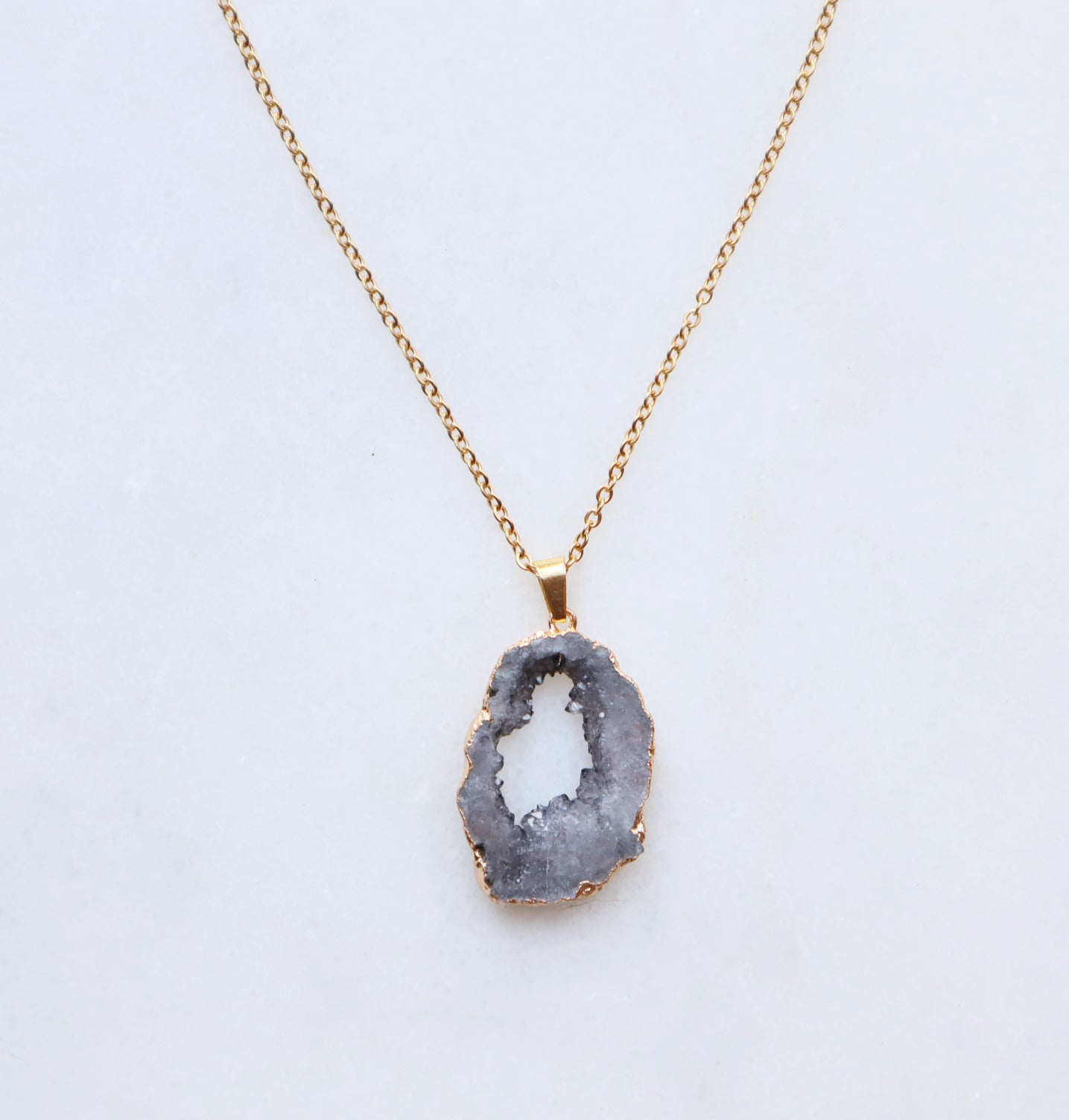 Smokey Druzy Sprinkle Ketting (S)