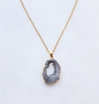 Smokey Druzy Sprinkle Ketting (S)