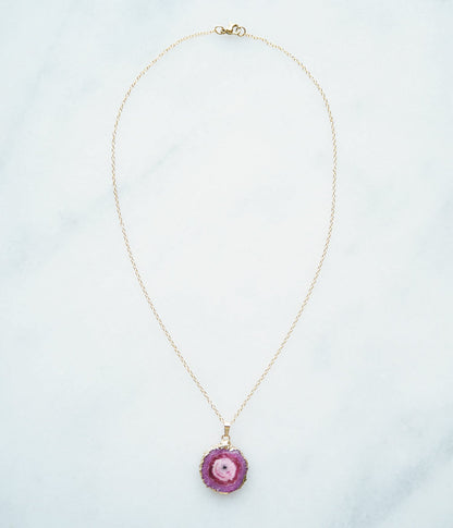 Roze Druzy Agate Ketting voor Liefde & Positiviteit
