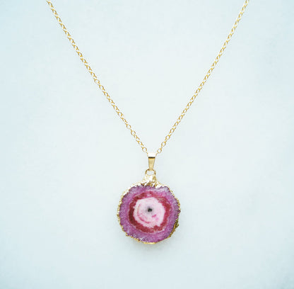 Roze Druzy Agate Ketting voor Liefde & Positiviteit
