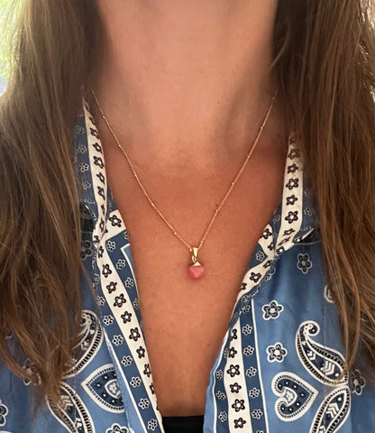 Roze Chalcedony Ketting voor Liefde & Healing