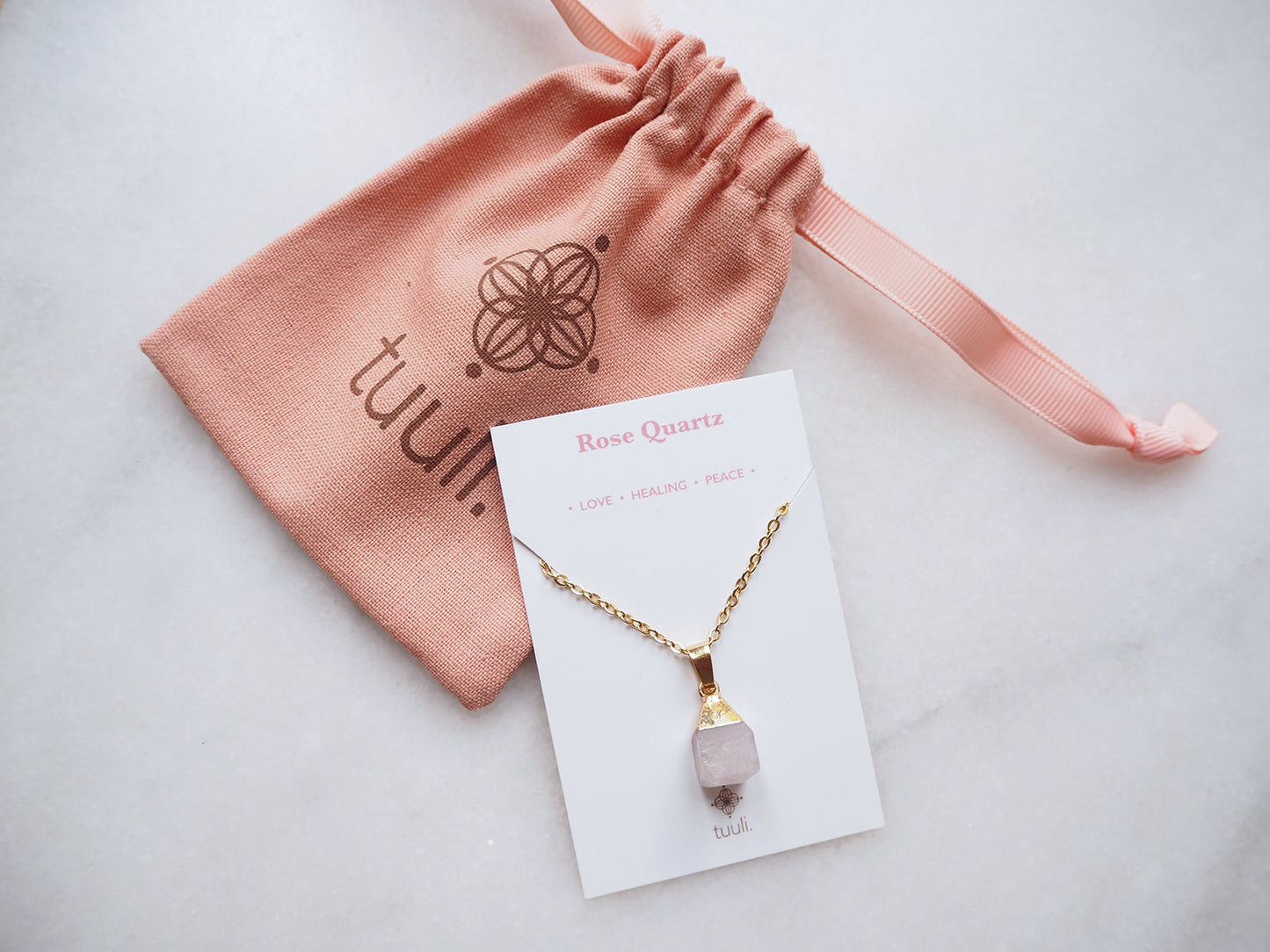 Rosé Quartz Ketting voor Liefde & Vrede