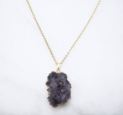 Smokey Druzy Sprinkle Ketting