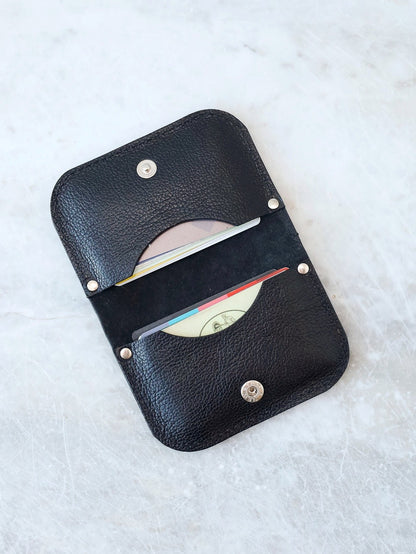 SUNDAY Wallet - Black Textured Leather