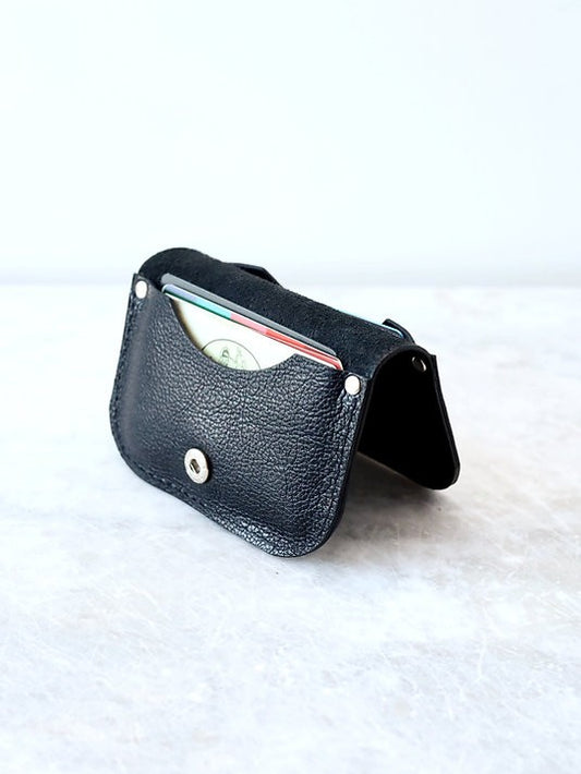 SUNDAY Wallet - Black Textured Leather