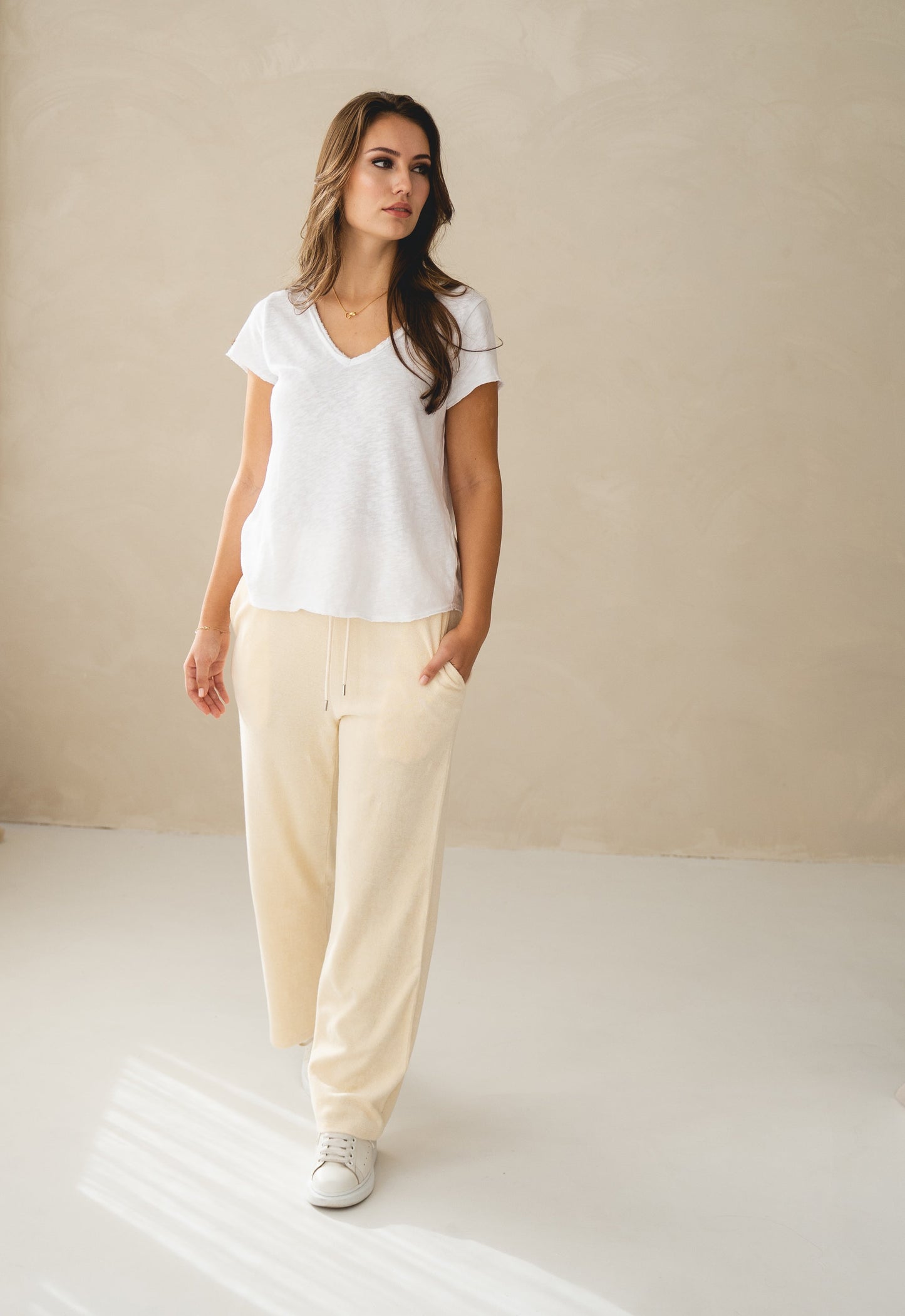 Unisex Meditatie Terry Broek Creme