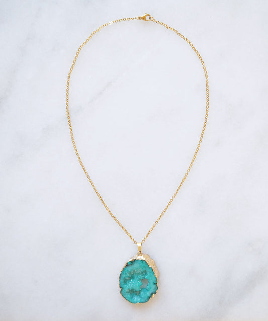 Turquoise Druzy Sprinkle Ketting voor Vertrouwen