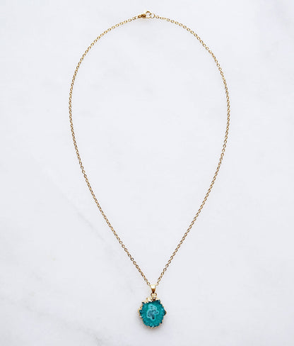 Turquoise Druzy Agate Ketting for Vertrouwen