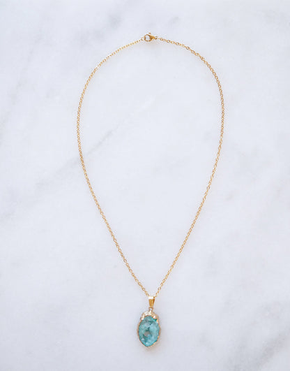 Turquoise Druzy Sprinkle Ketting (S)